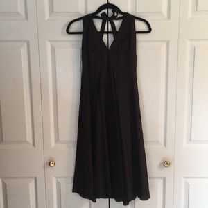 J Crew Brown Cotton Flared Halter Dress